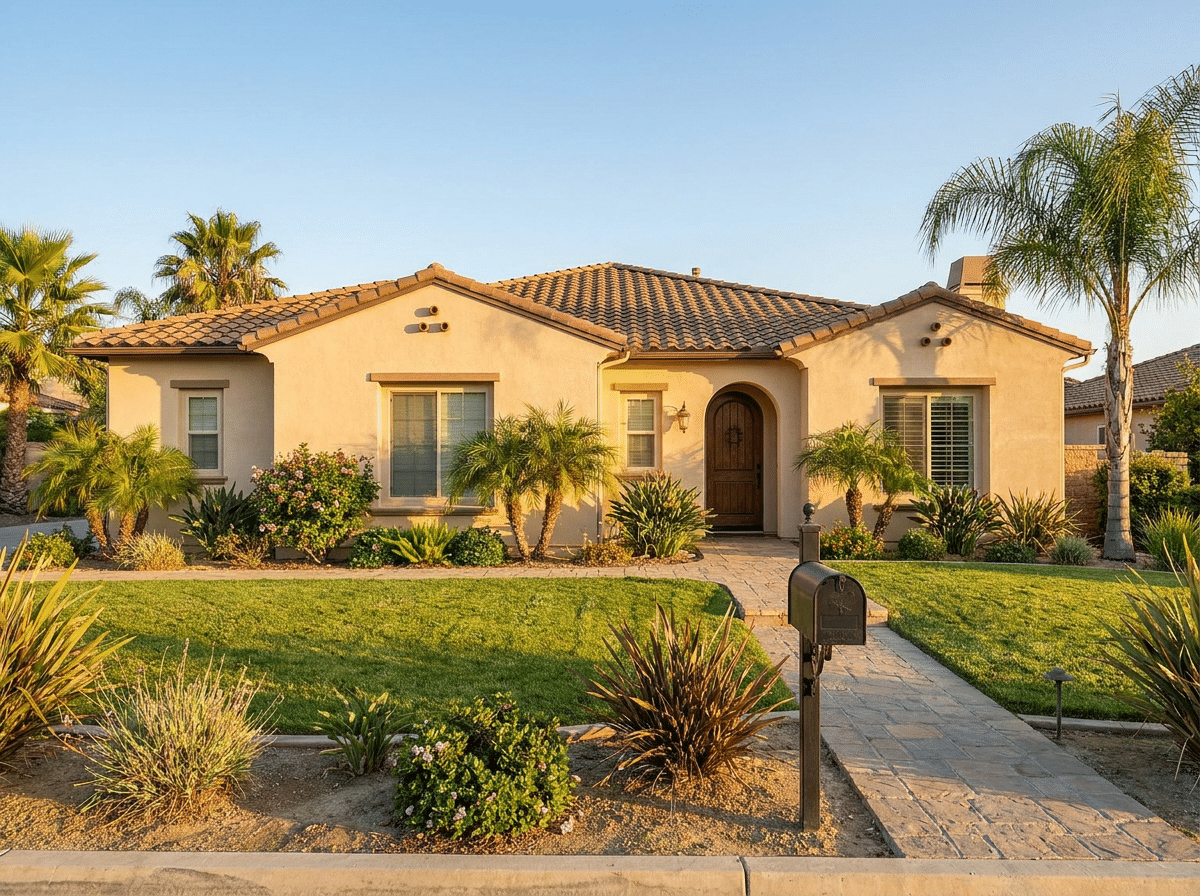 Temecula single-family rental home exterior with green landscaping and tile roof